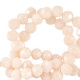 Top Glas Facett Glasschliffperlen 4mm rund Soft shell pink-pearl shine coating